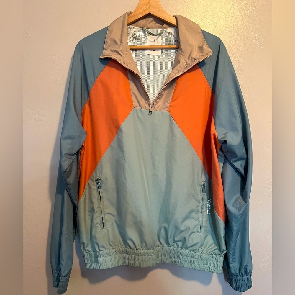 Wood Wood Gasper Jacket in Light Green Men's Medium Windbreaker Colorblock Euro